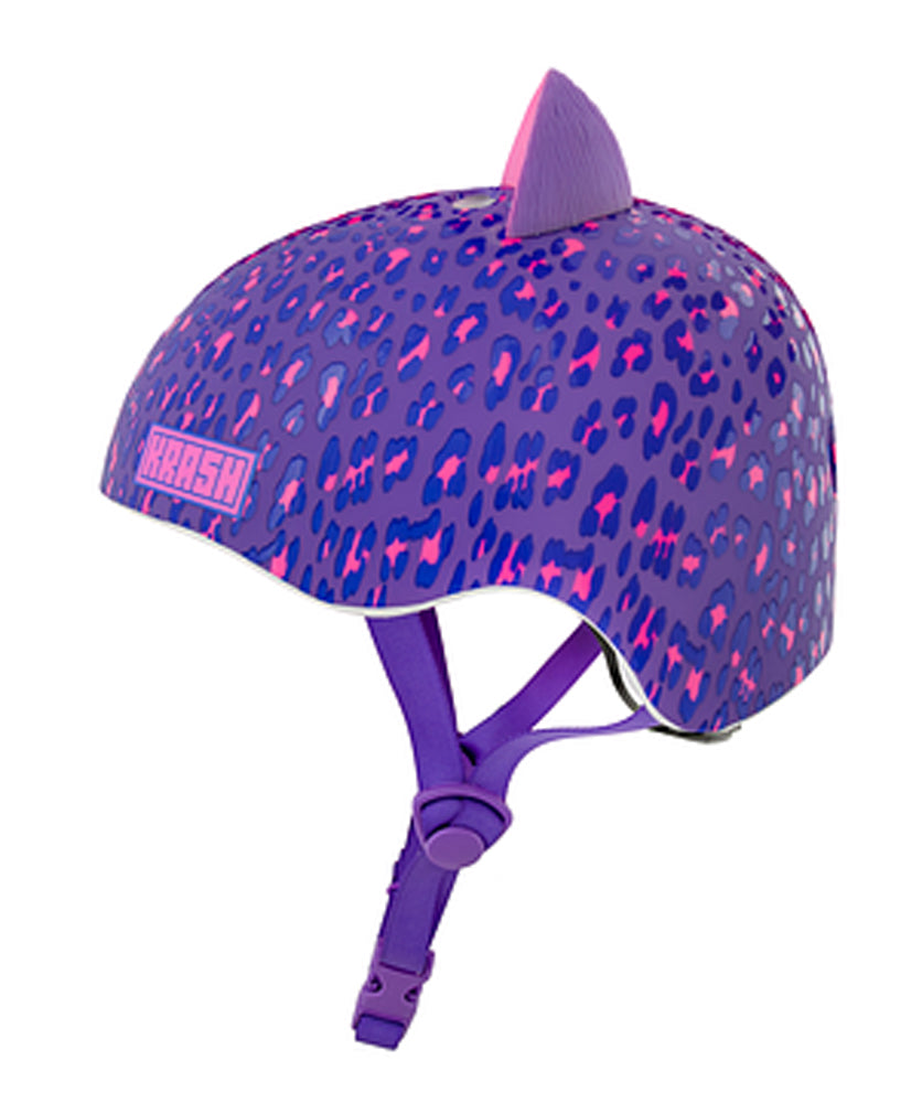 C-Preme Helmet Krash Leopard Kitty Purple Youth with Fit System - Twin Pack